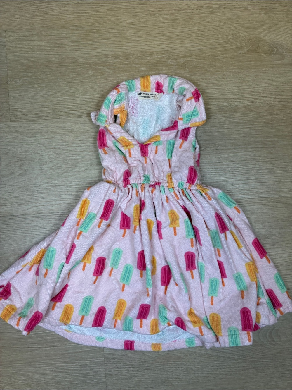 Monica + Andy Terrycloth Girls' Pink Popsicle Hooded Dress Cover Up